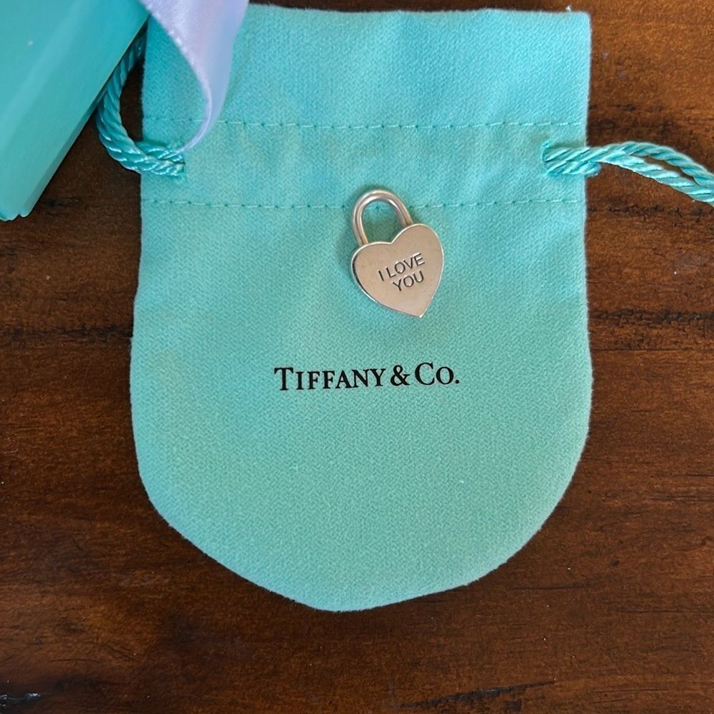 Tiffany & Co. Heart Lock Charm with Pouch and box